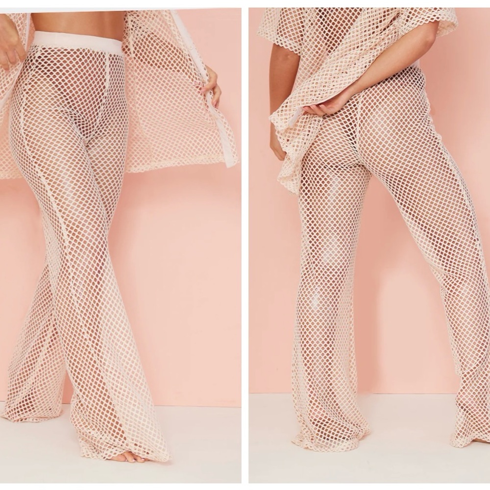 Net Straight Leg Beach Pants - Ecru/Stone